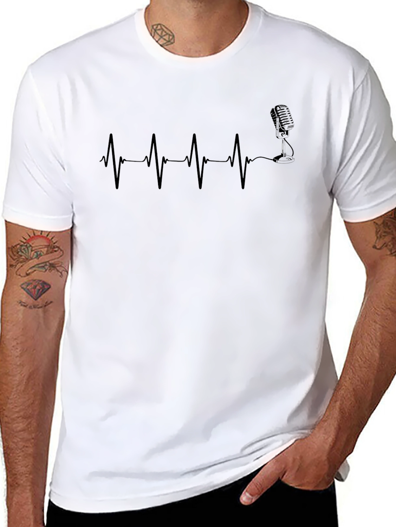 Microphone Heartbeat T-Shirt - Musician Inspired Tee