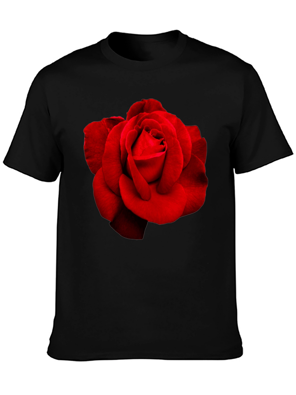Red Rose Graphic Black T-Shirt