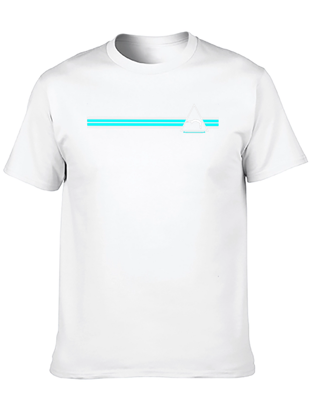 Retro Black Tee with Gymnast Triangle Design