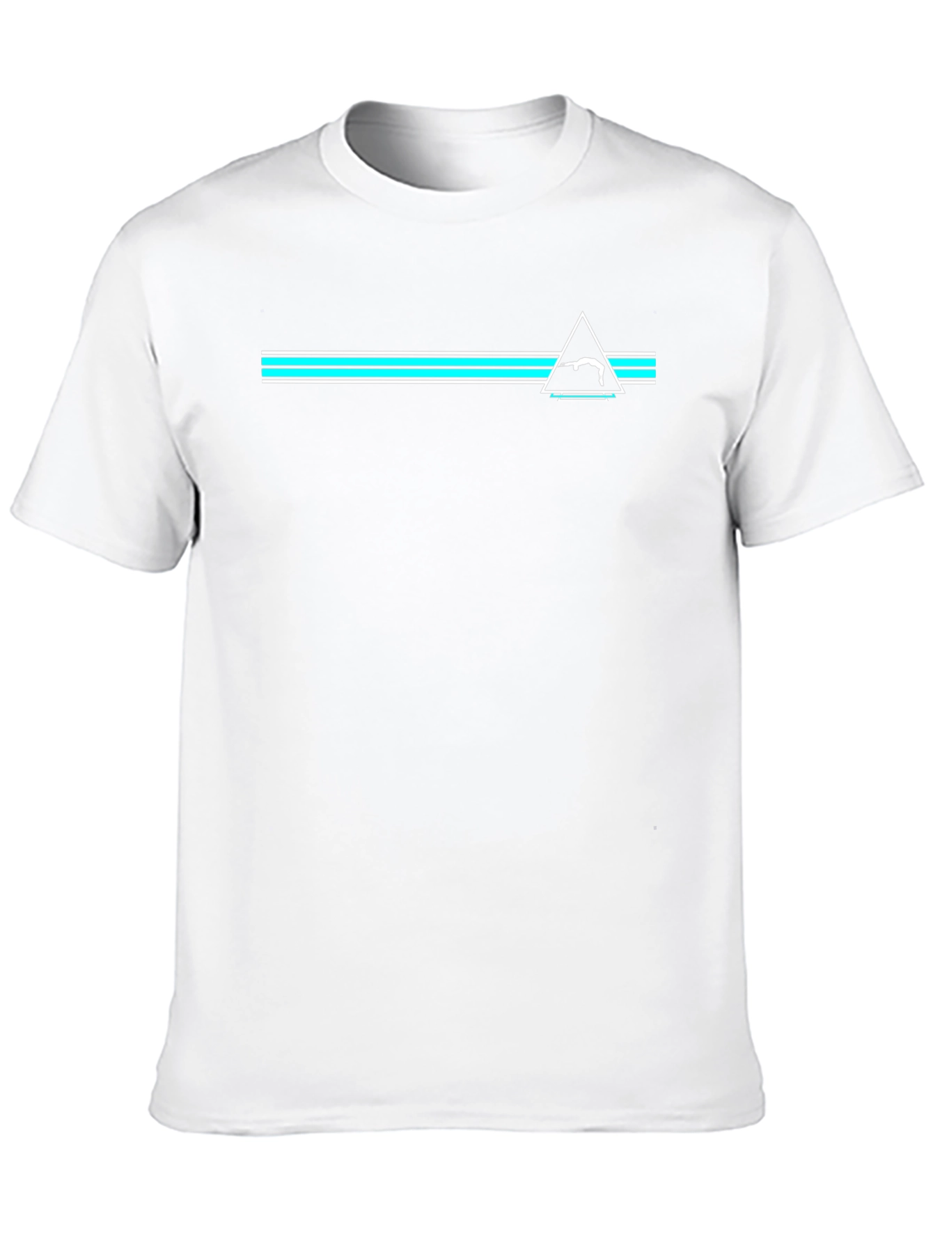 Retro Black Tee with Gymnast Triangle Design