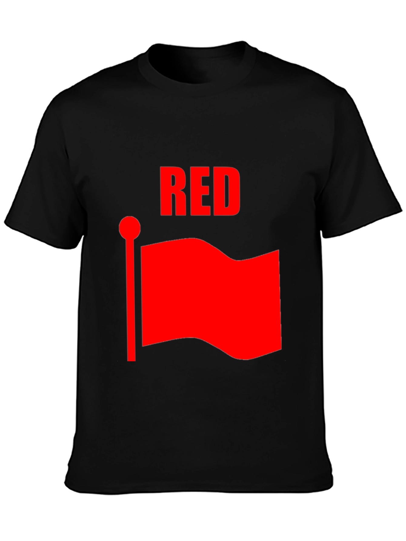 Red Flag Graphic Black T-Shirt