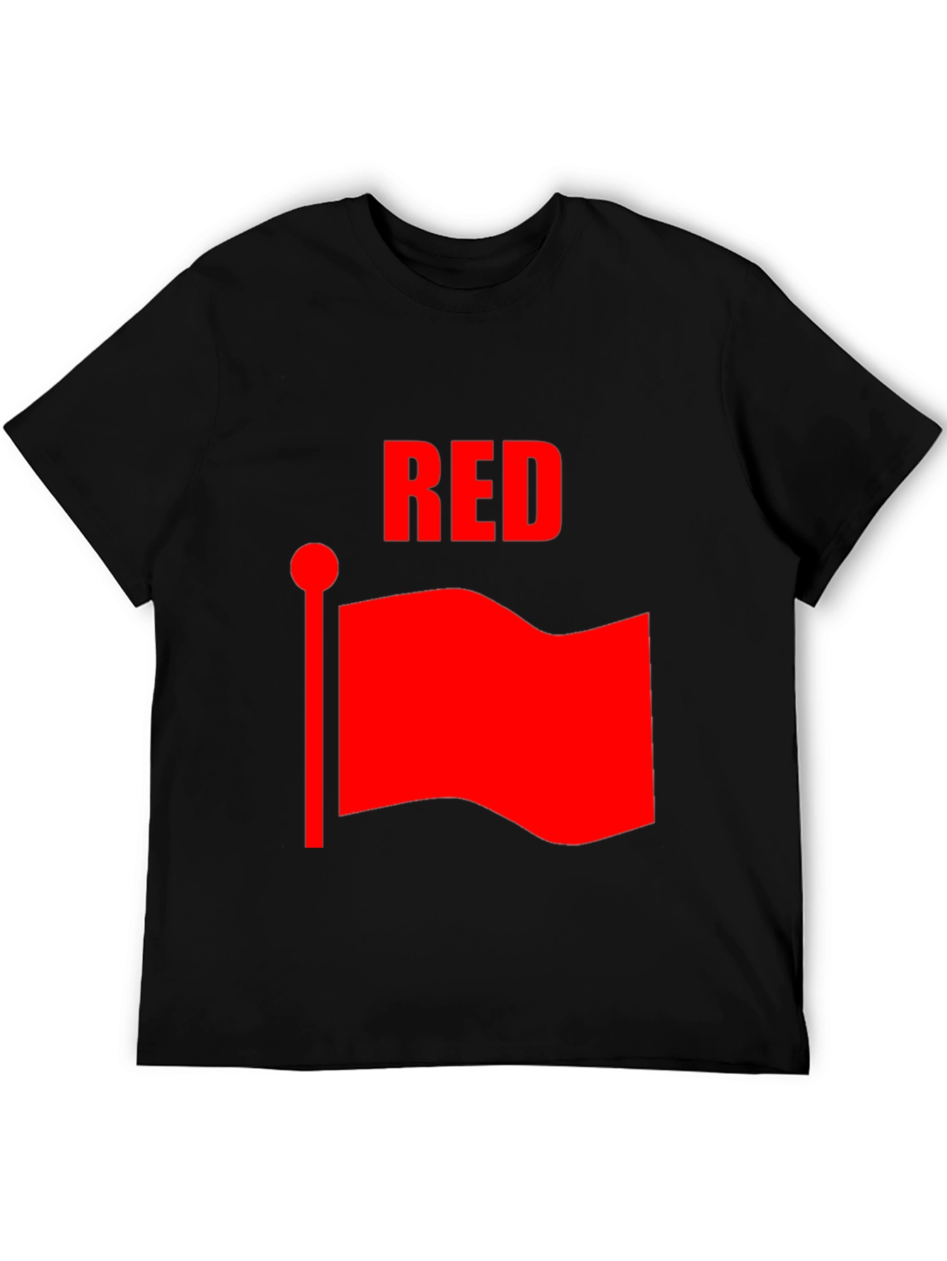 Red Flag Graphic Black T-Shirt