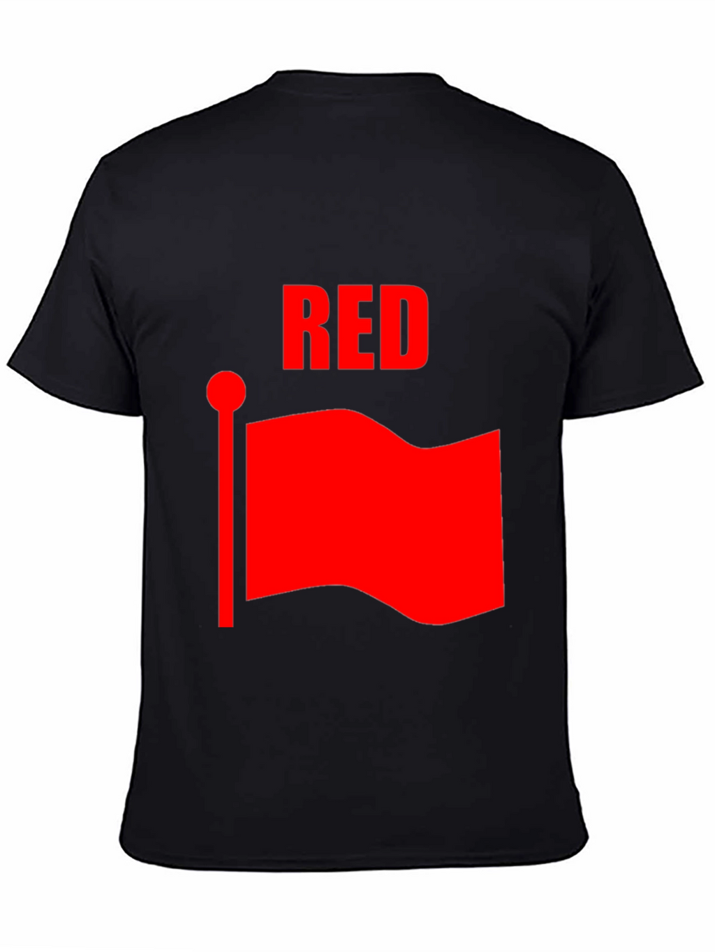 Red Flag Graphic Black T-Shirt