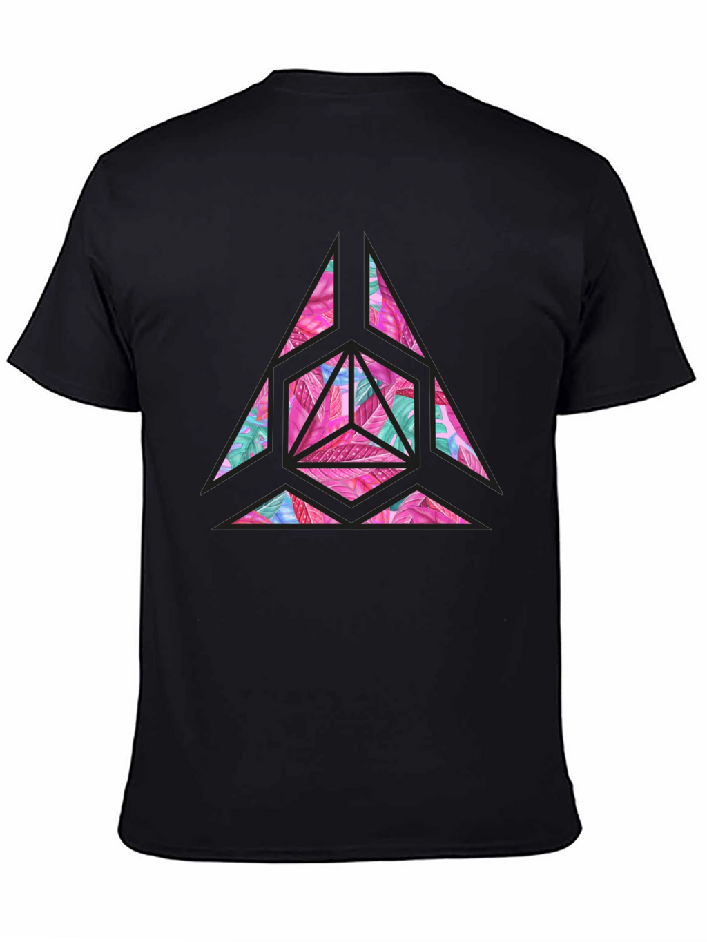 Geometric Floral Print Mens T-Shirt
