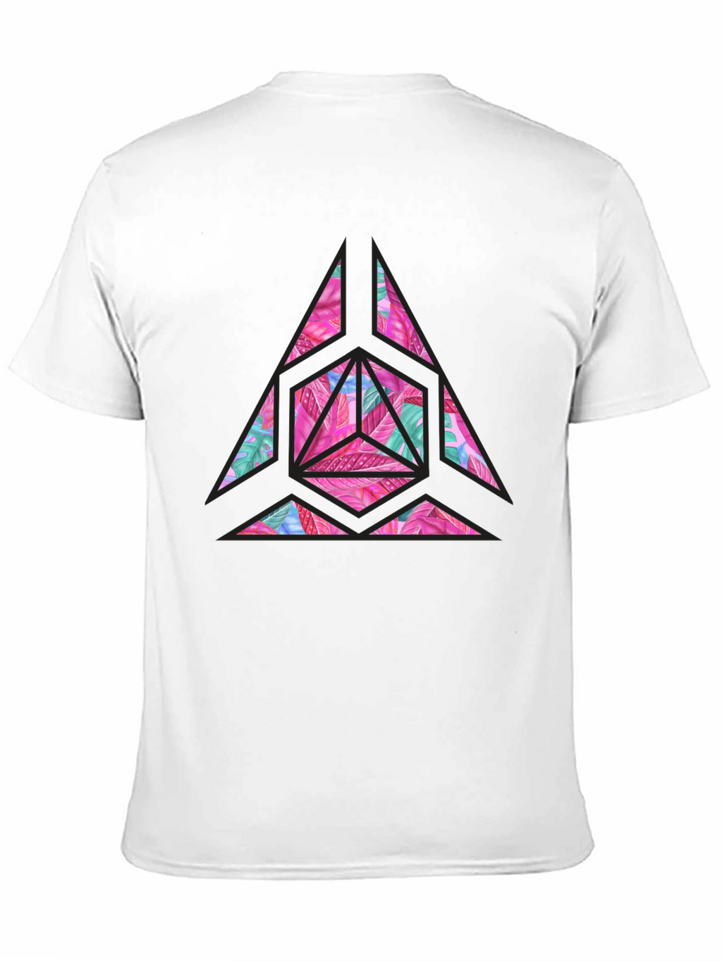Geometric Floral Print Mens T-Shirt
