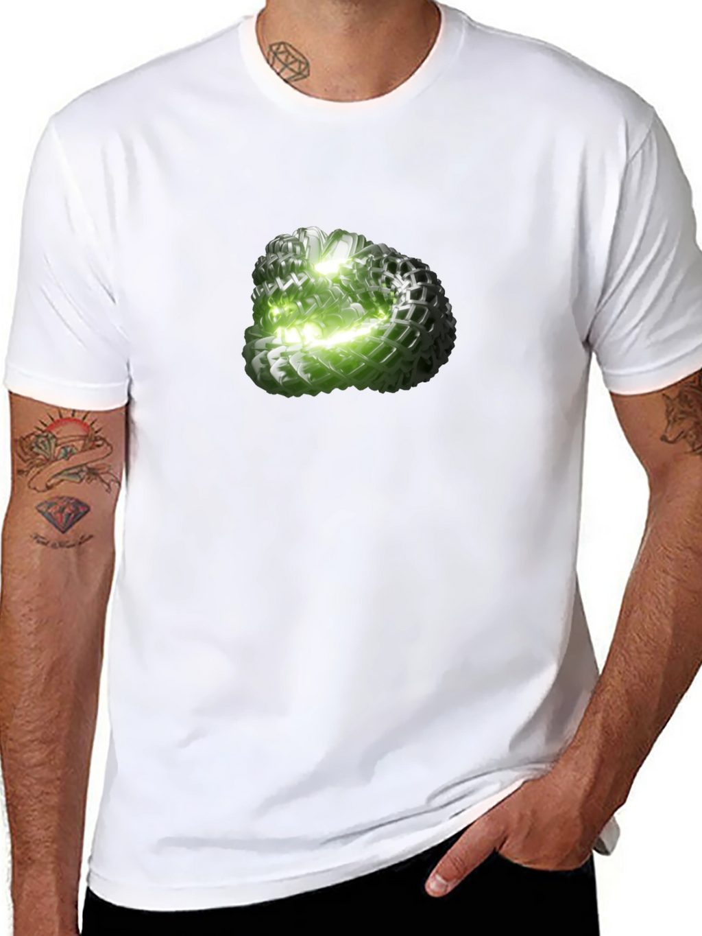 Abstract Green Orb Graphic Tee - Modern Design