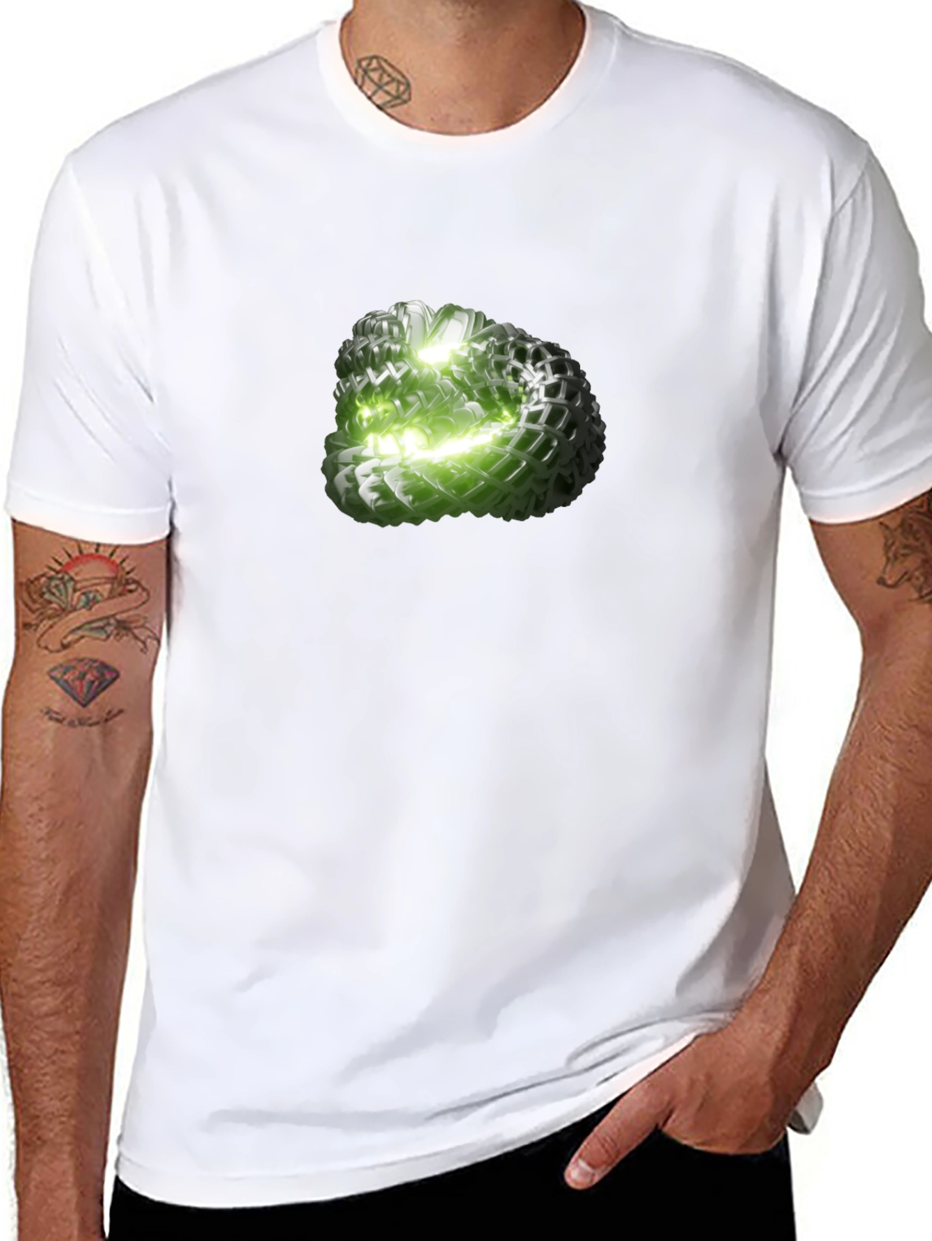 Abstract Green Orb Graphic Tee - Modern Design