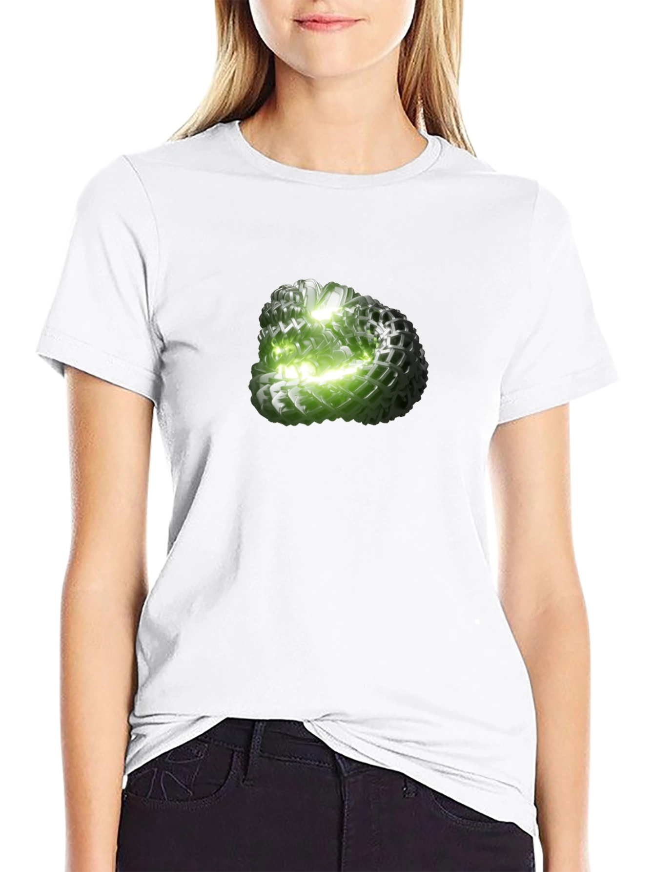 Abstract Green Orb Graphic Tee - Modern Design