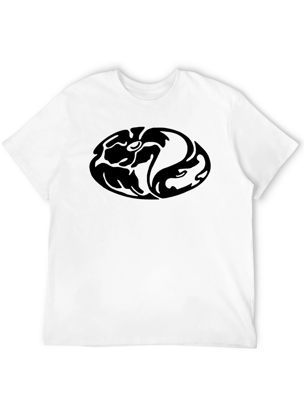 Black T-Shirt with Abstract Design