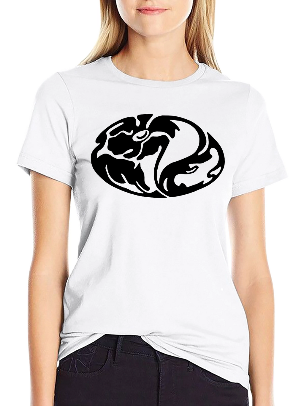 Black T-Shirt with Abstract Design