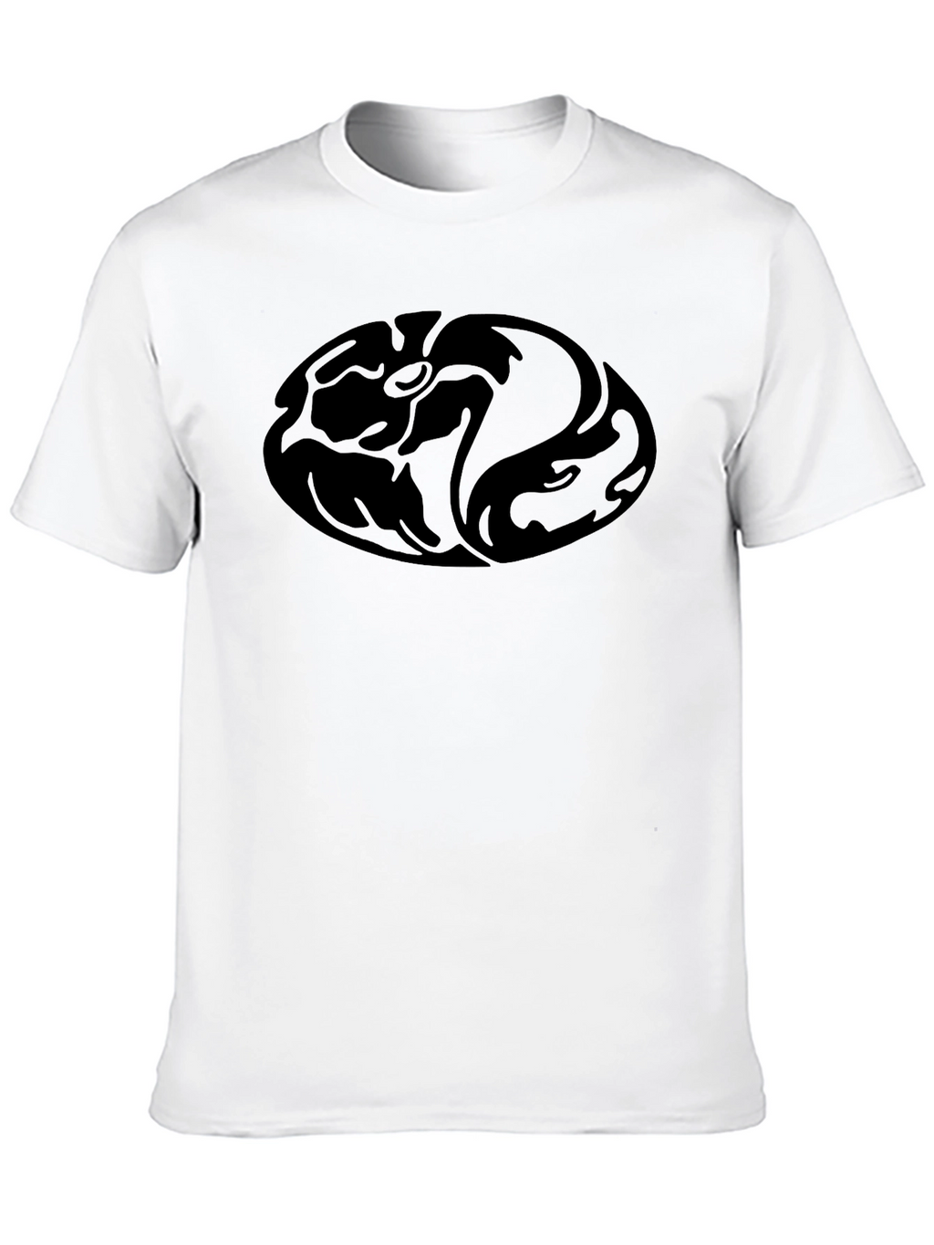 Black T-Shirt with Abstract Design