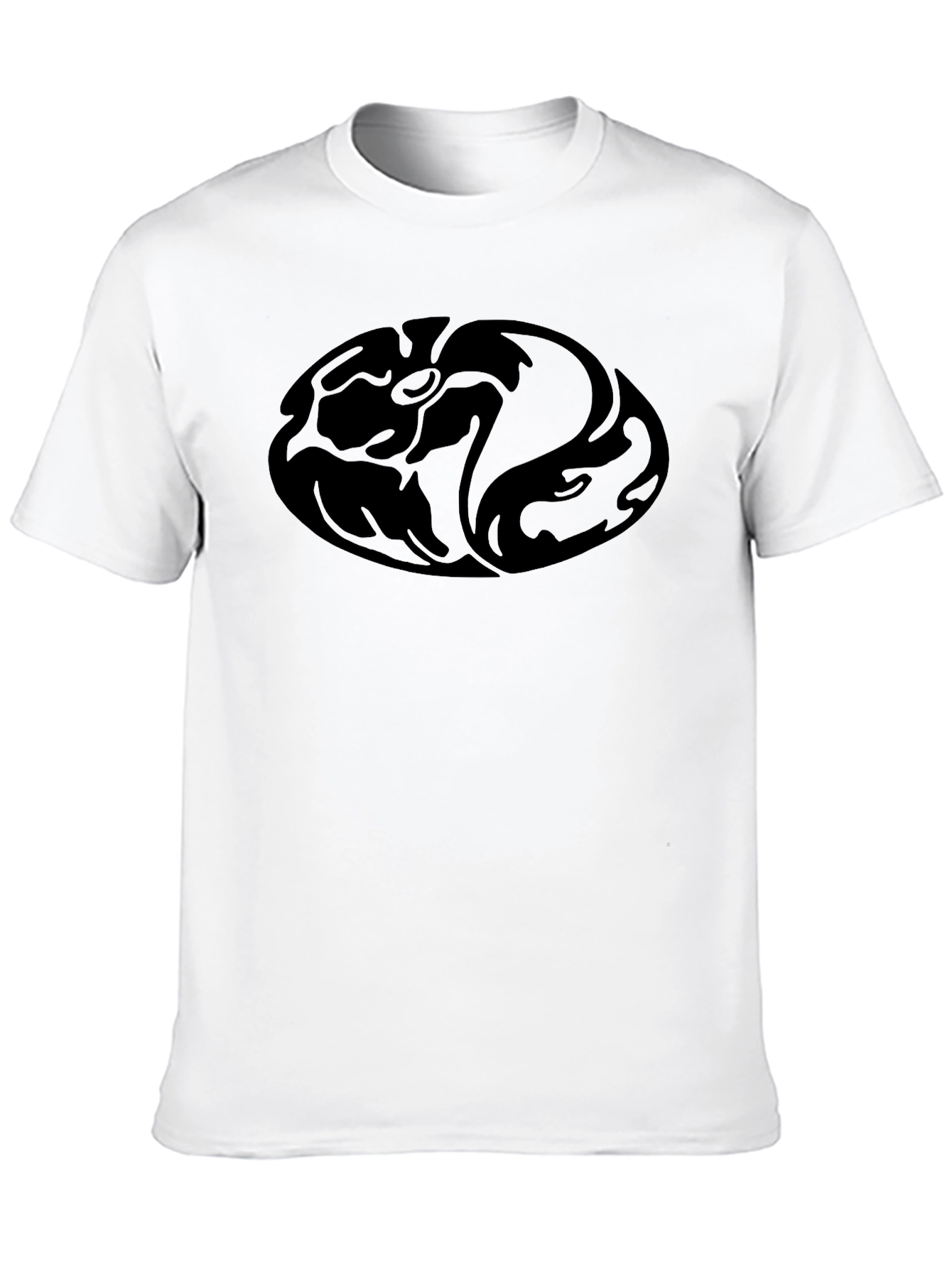 Black T-Shirt with Abstract Design