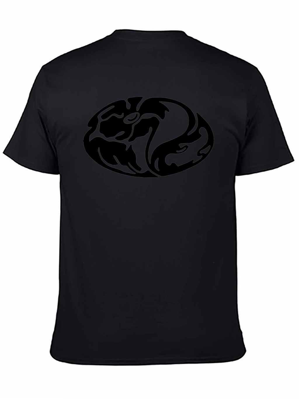 Black T-Shirt with Abstract Design