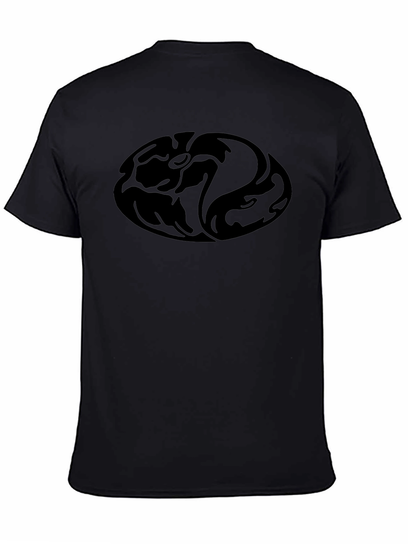 Black T-Shirt with Abstract Design