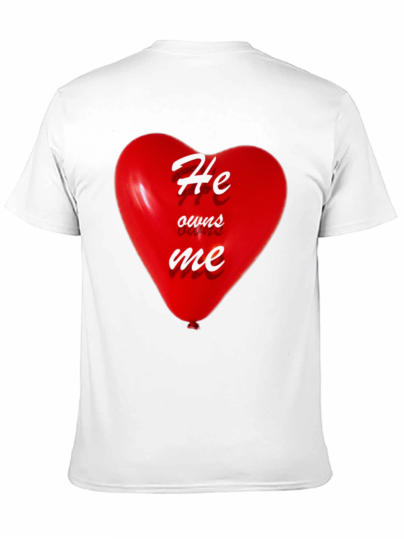 He Owns Me Heart Balloon Black T-Shirt