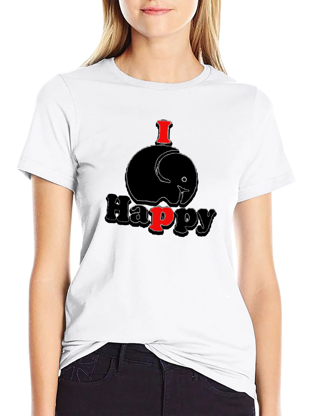 I Elephant Happy Mens T-Shirt