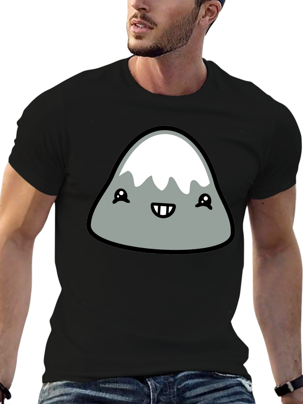 Cute Mountain Graphic Tee - Black T-Shirt