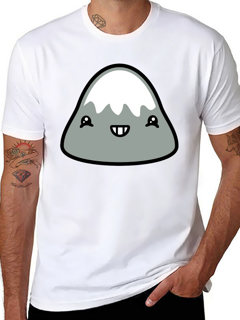 Cute Mountain Graphic Tee - Black T-Shirt