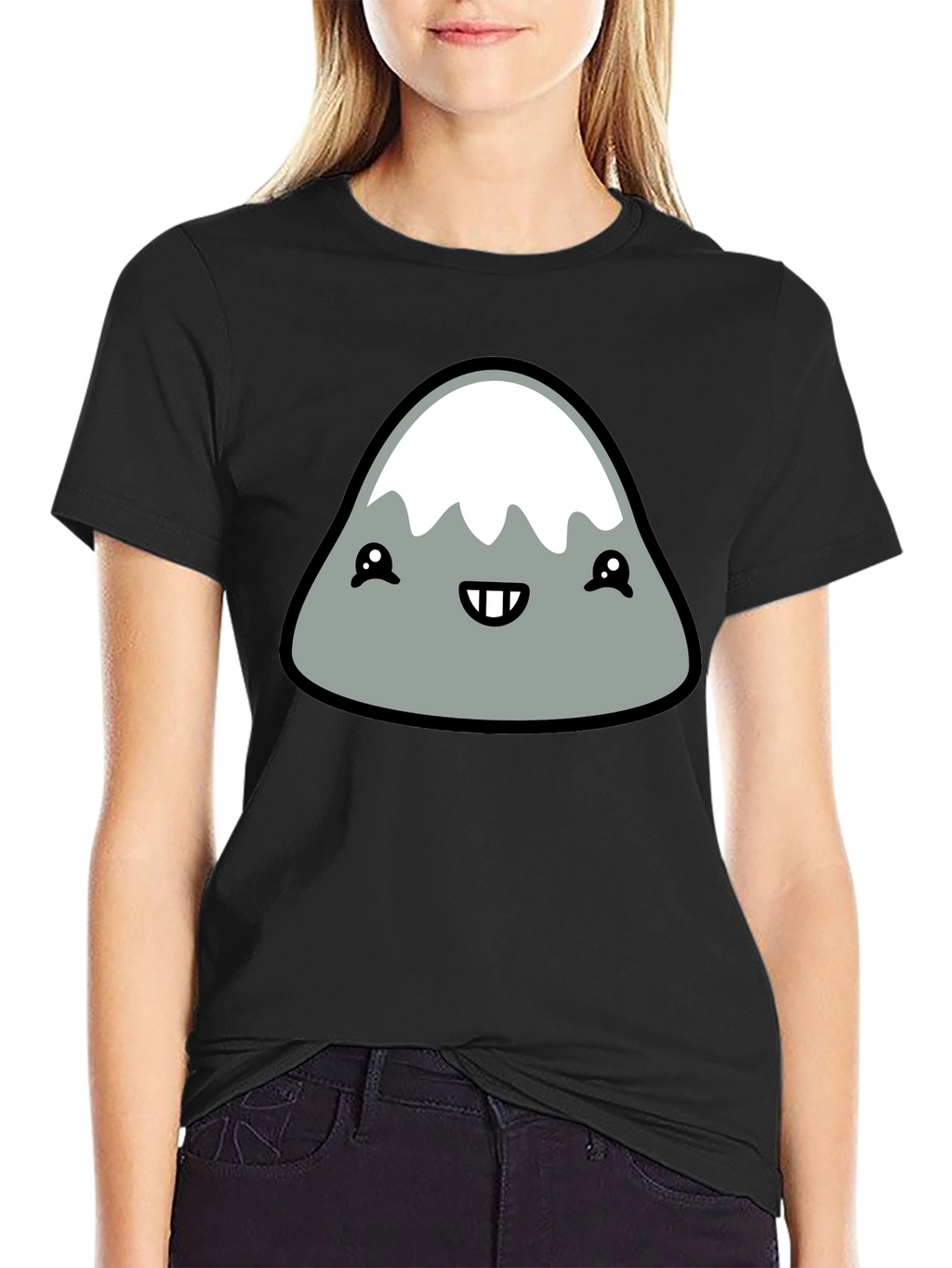 Cute Mountain Graphic Tee - Black T-Shirt