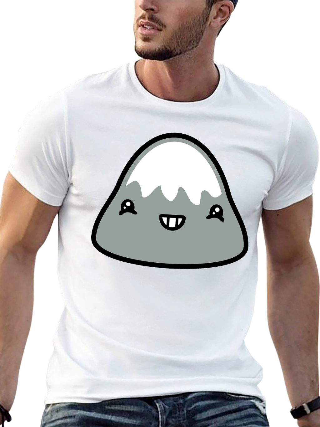 Cute Mountain Graphic Tee - Black T-Shirt
