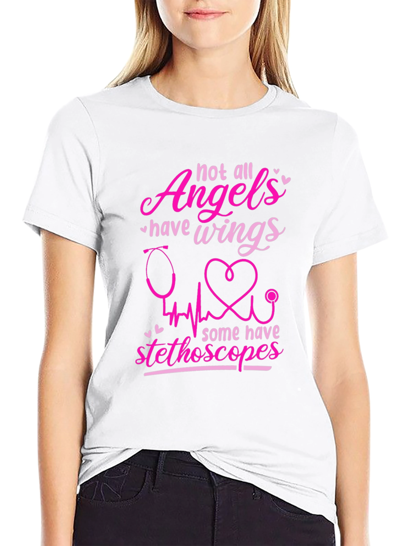 Angel Stethoscope Graphic Tee - Nurse Appreciation