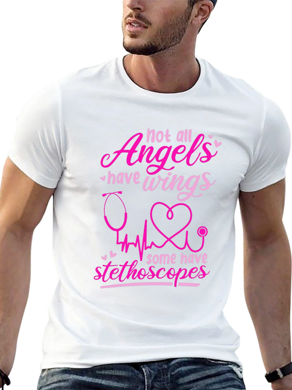 Angel Stethoscope Graphic Tee - Nurse Appreciation