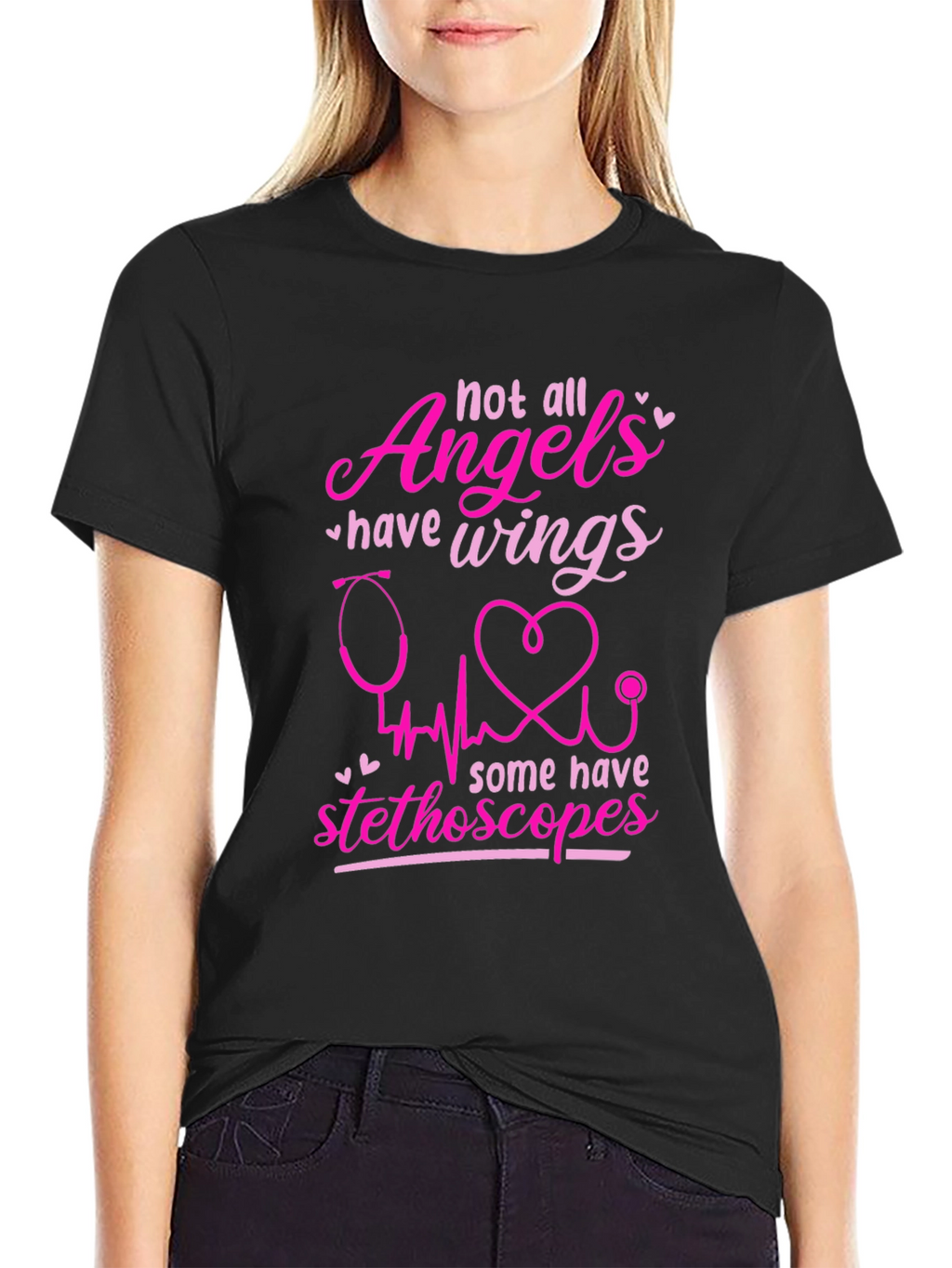 Angel Stethoscope Graphic Tee - Nurse Appreciation