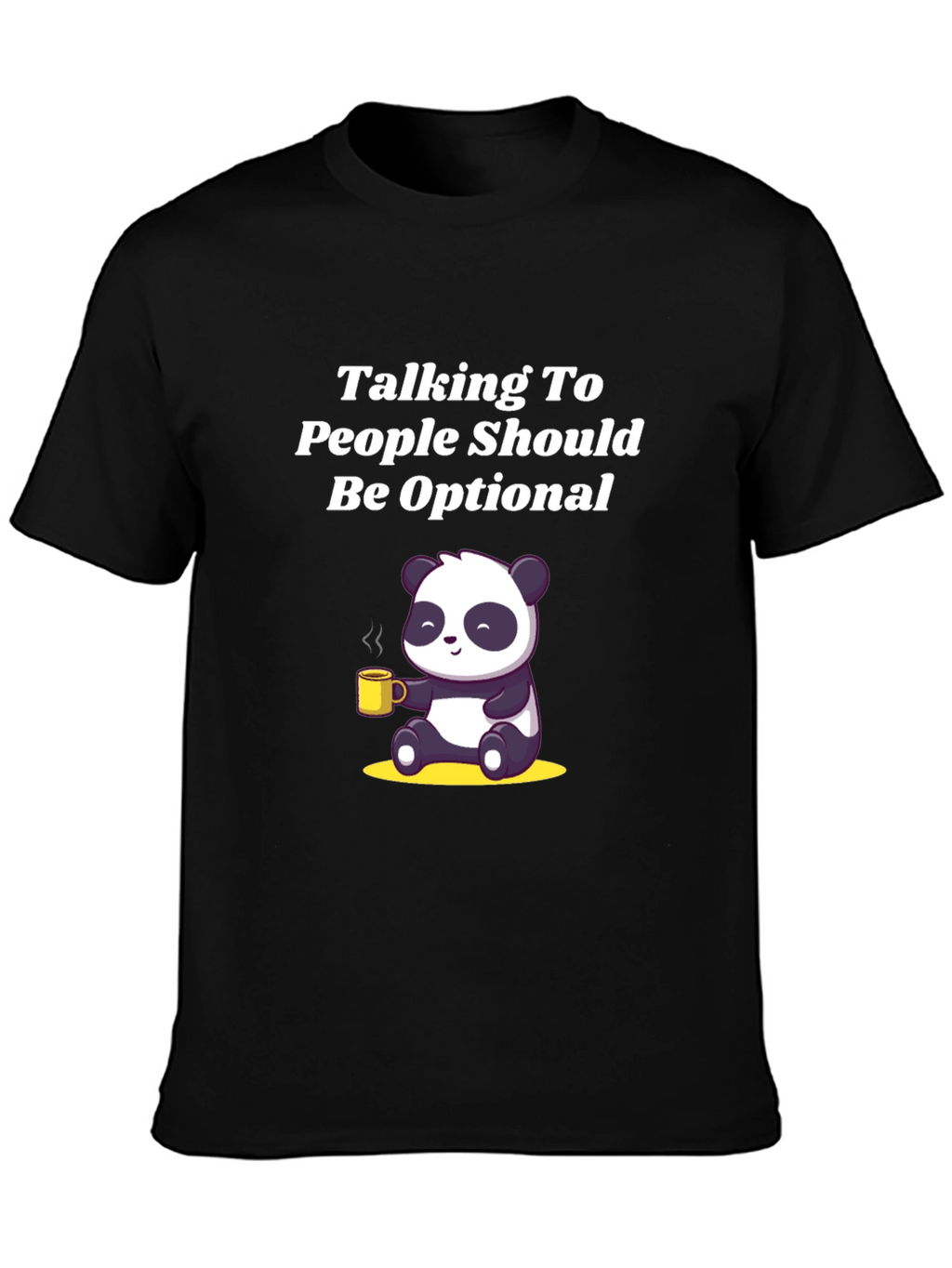 Optional Talking Panda Black T-Shirt