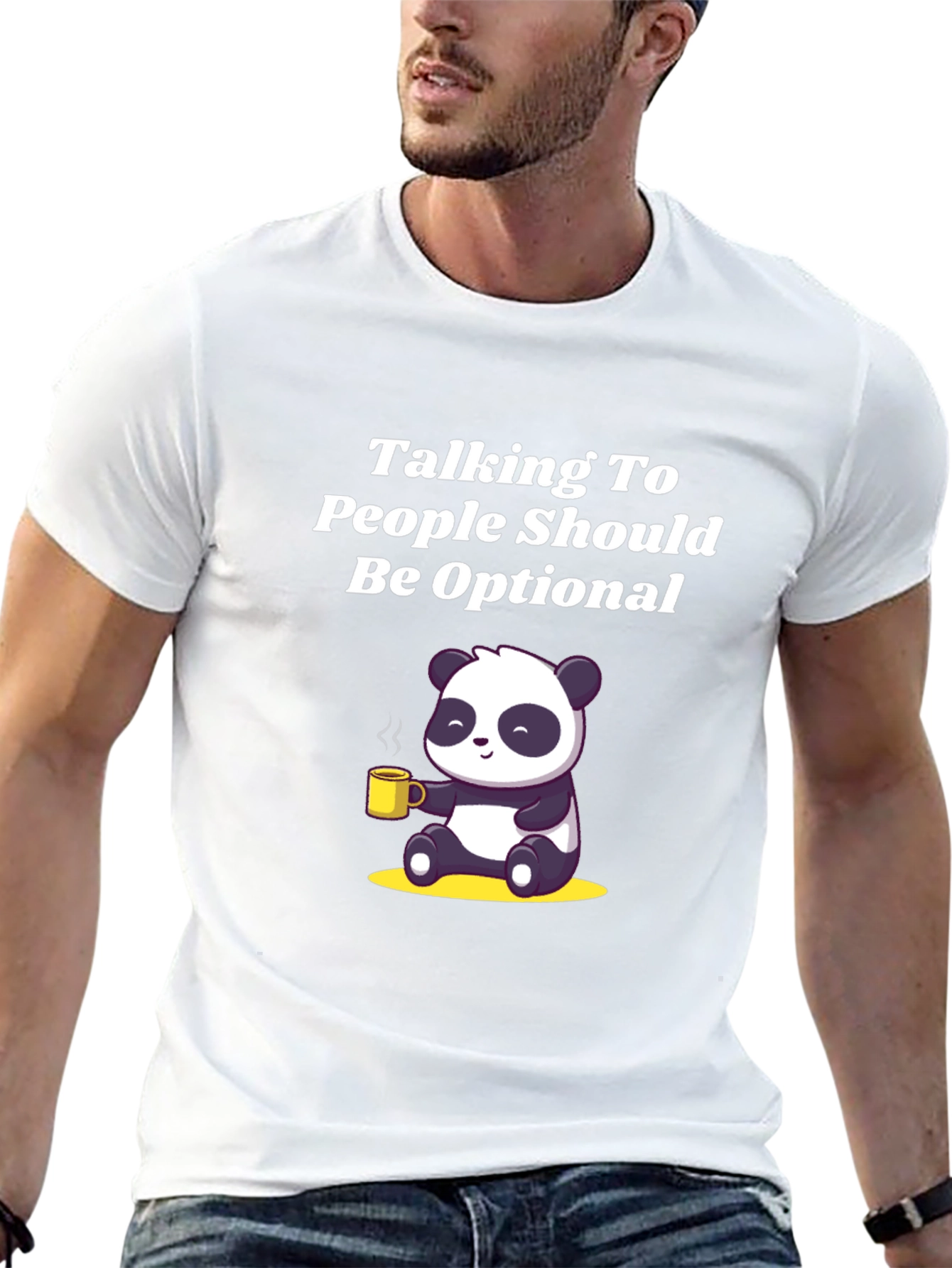 Optional Talking Panda Black T-Shirt