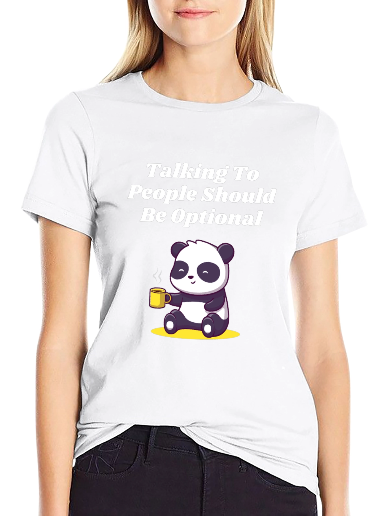 Optional Talking Panda Black T-Shirt