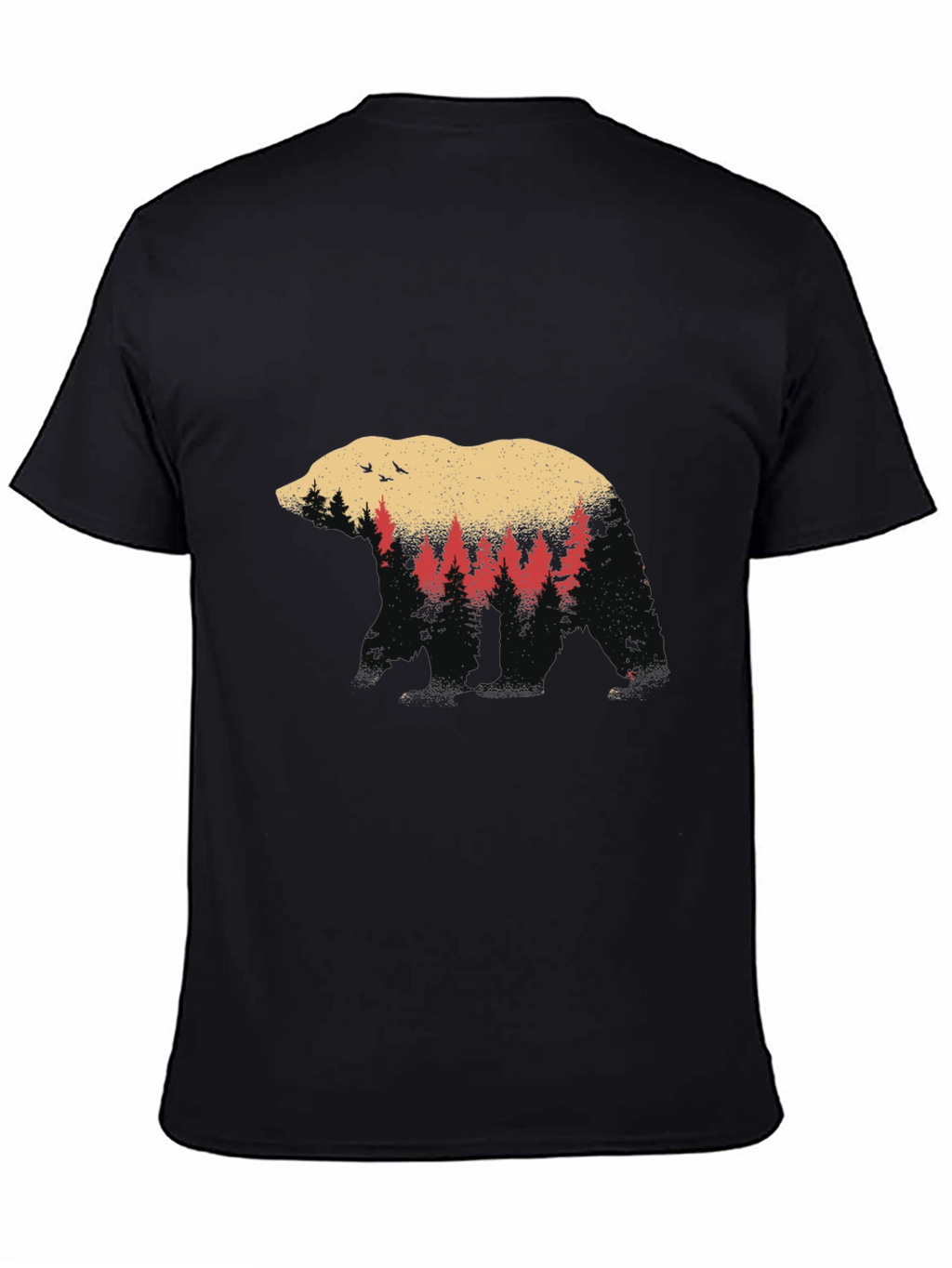 Bear Silhouette Forest Graphic T-Shirt