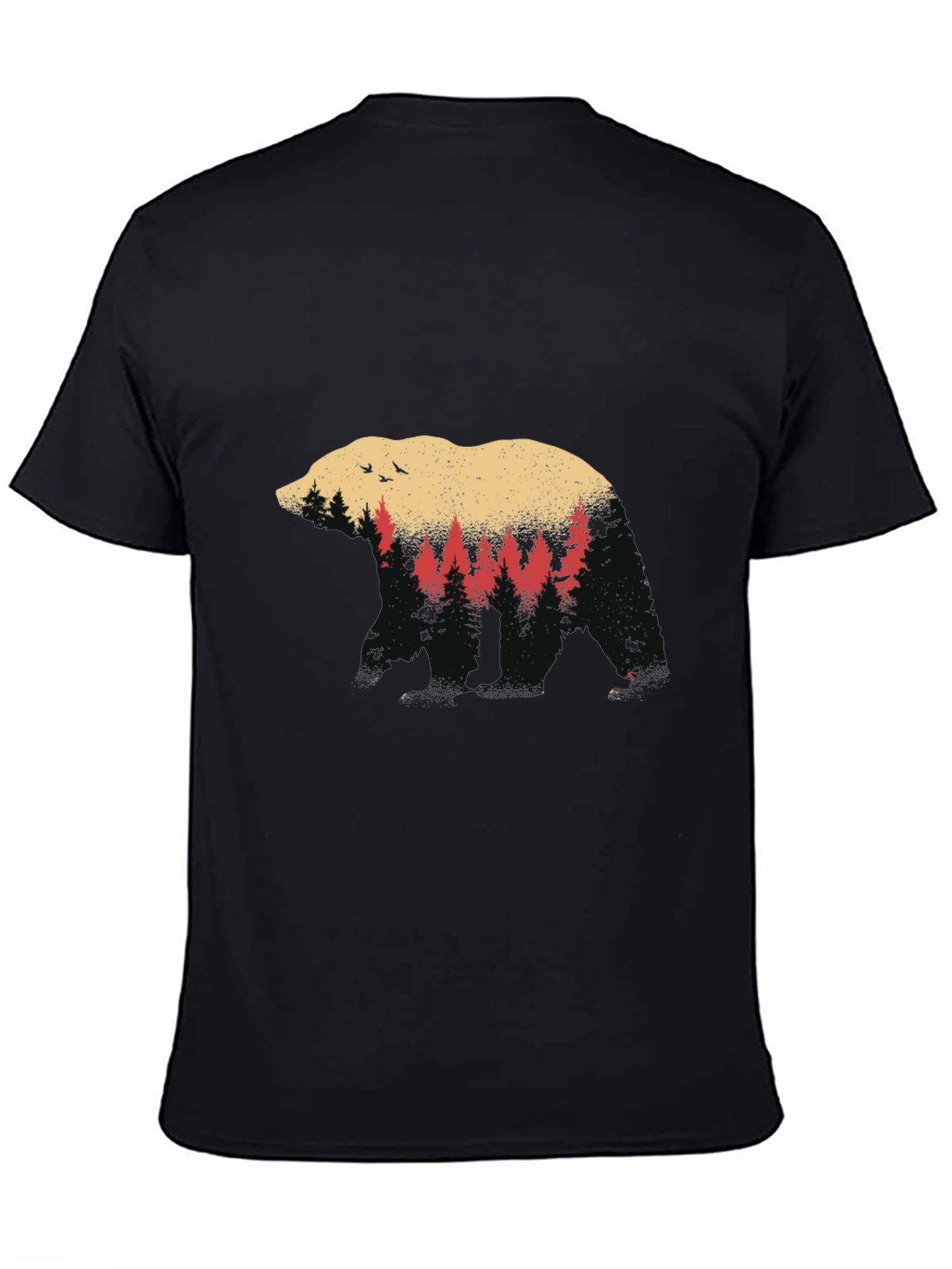 Bear Silhouette Forest Graphic T-Shirt