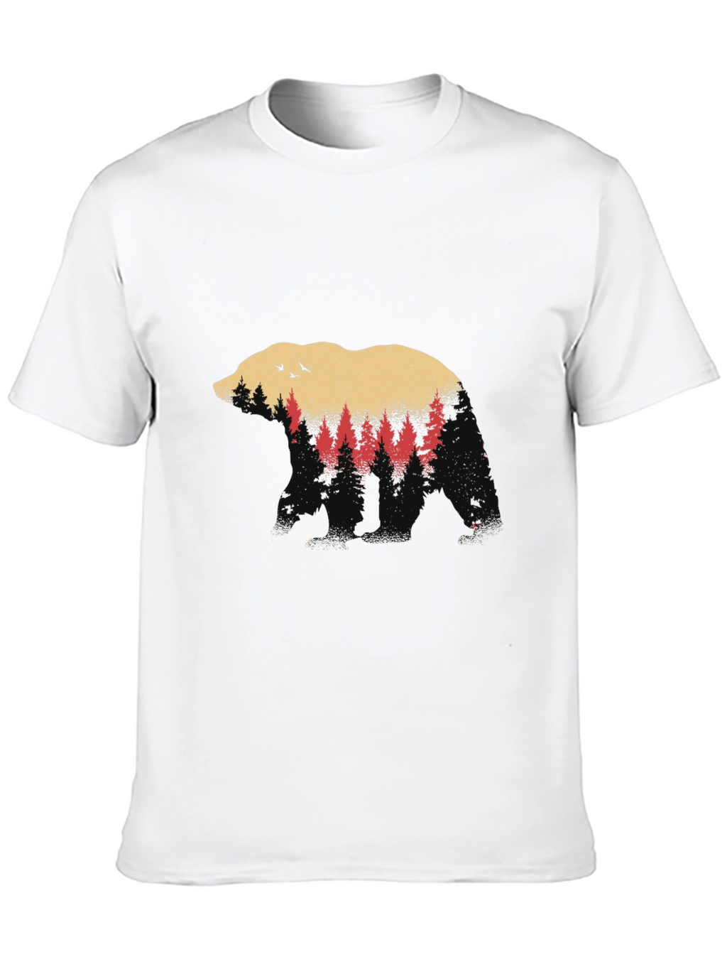 Bear Silhouette Forest Graphic T-Shirt