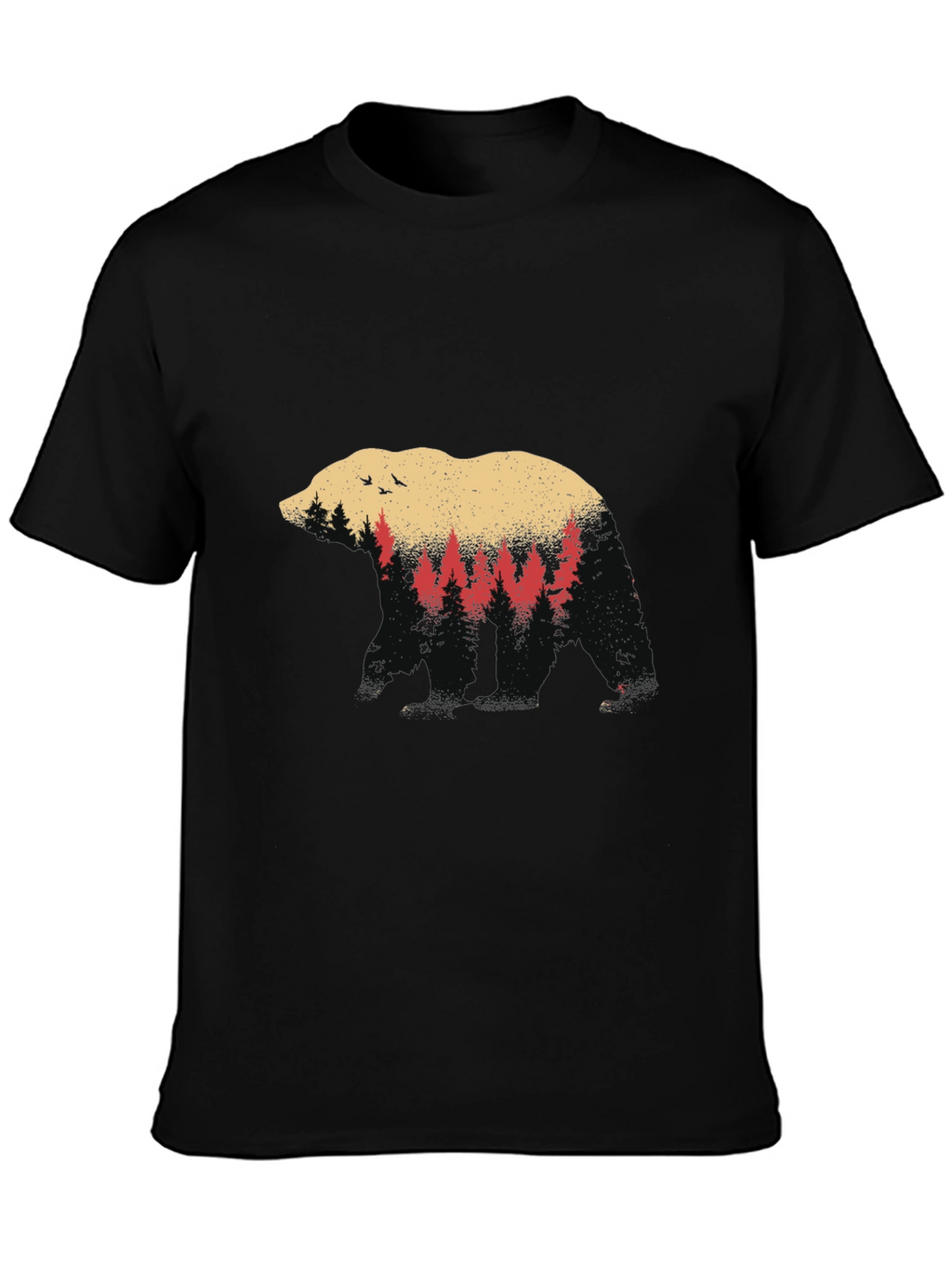 Bear Silhouette Forest Graphic T-Shirt