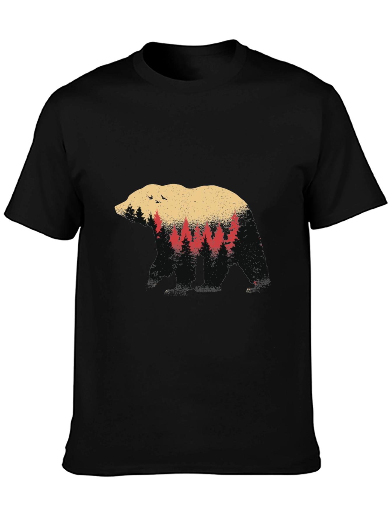 Bear Silhouette Forest Graphic T-Shirt