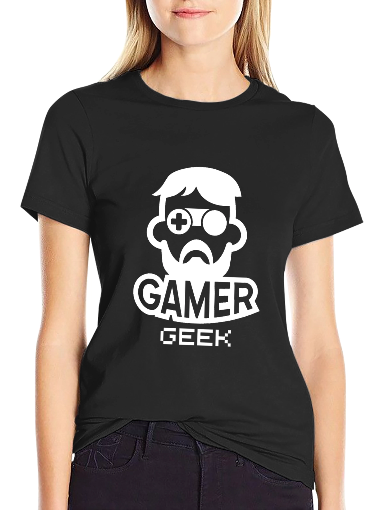 Gamer Geek Graphic Tee - Black Cotton T-Shirt