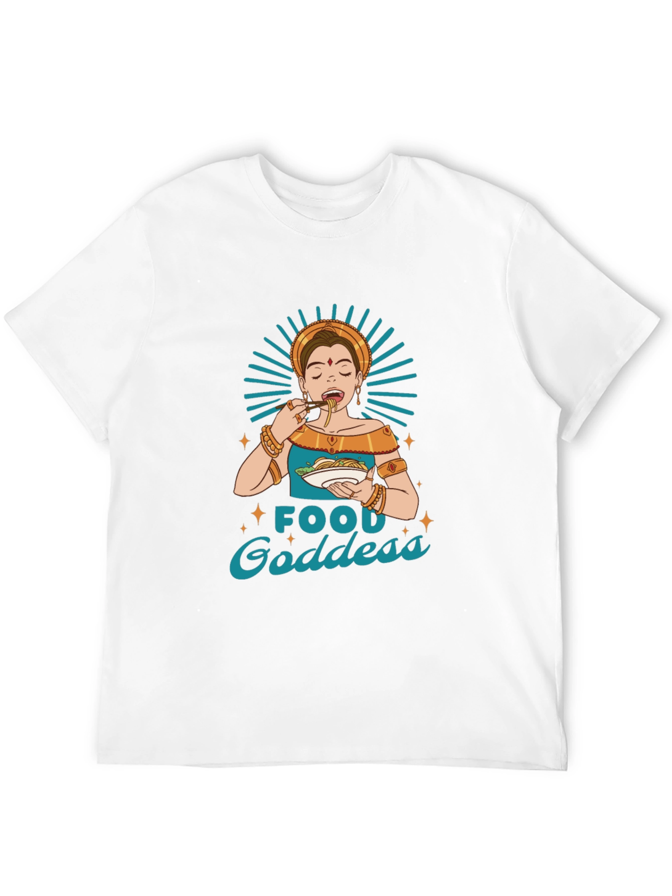 Food Goddess Graphic Tee - Black Cotton T-Shirt