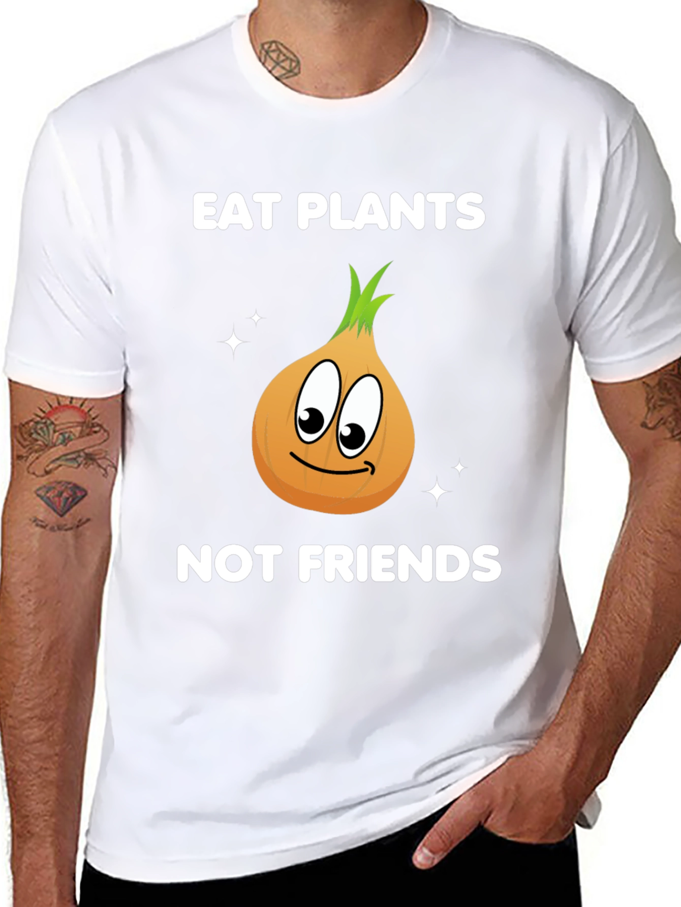 Eat Plants Not Friends Vegan Graphic T-Shirt