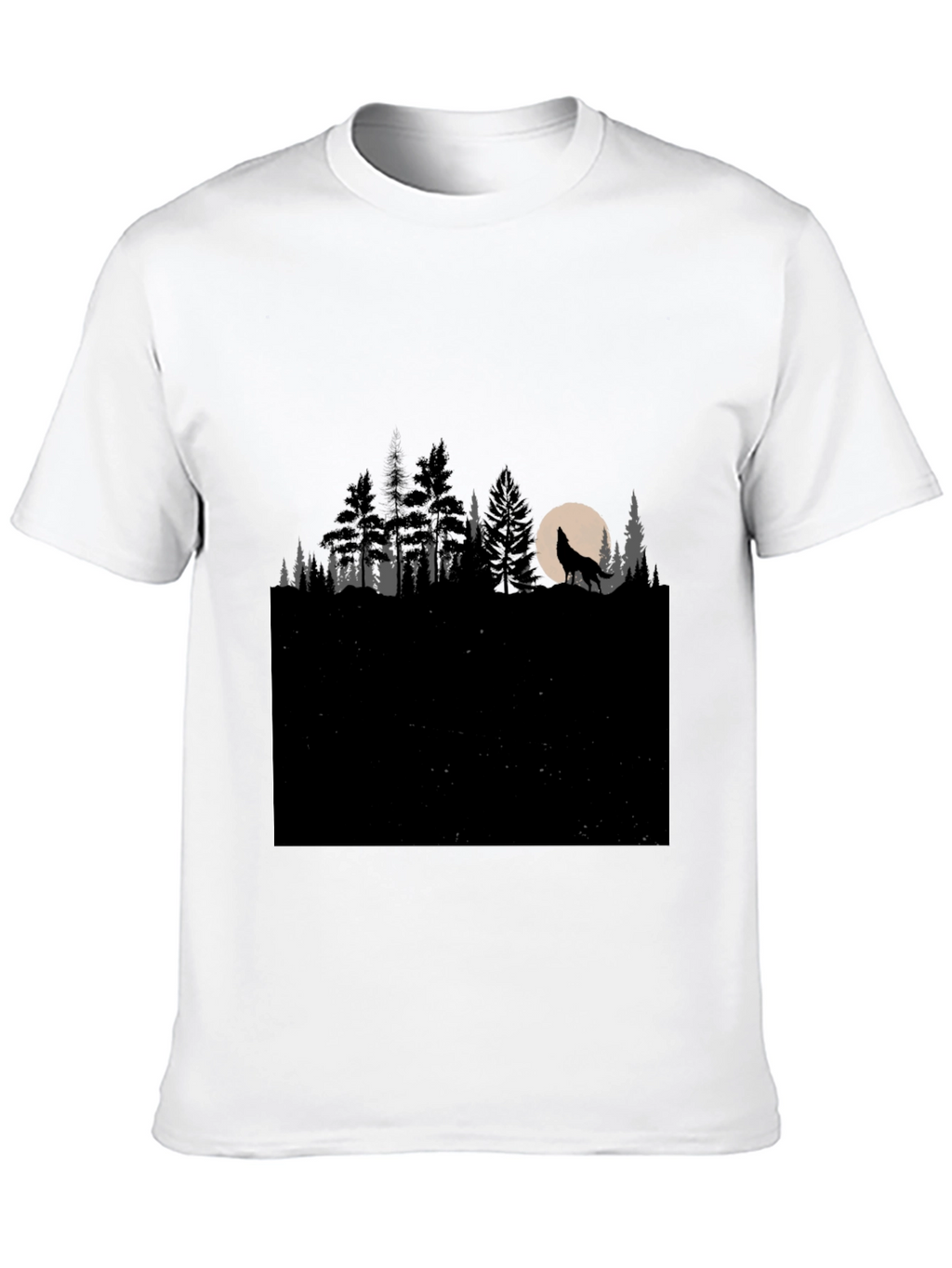 Wolf Howling at Moon in Forest T-Shirt