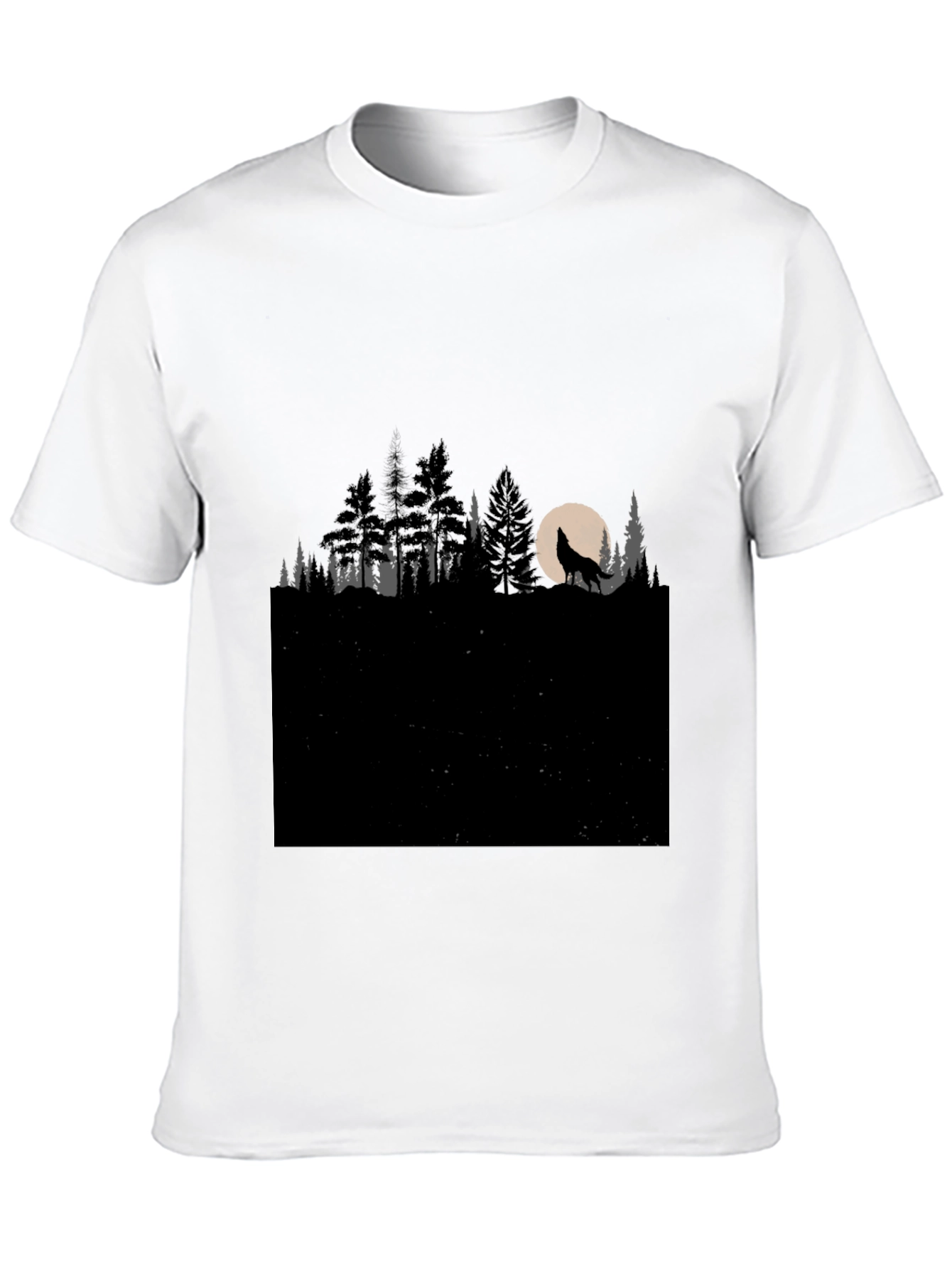 Wolf Howling at Moon in Forest T-Shirt