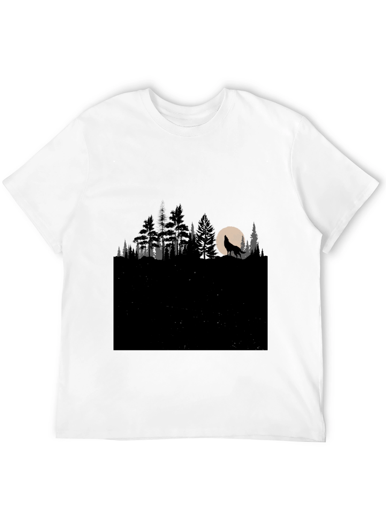 Wolf Howling at Moon in Forest T-Shirt