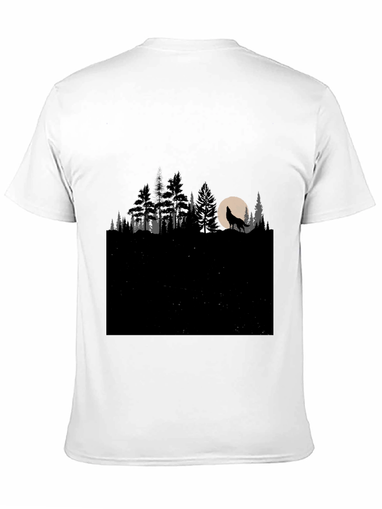 Wolf Howling at Moon in Forest T-Shirt