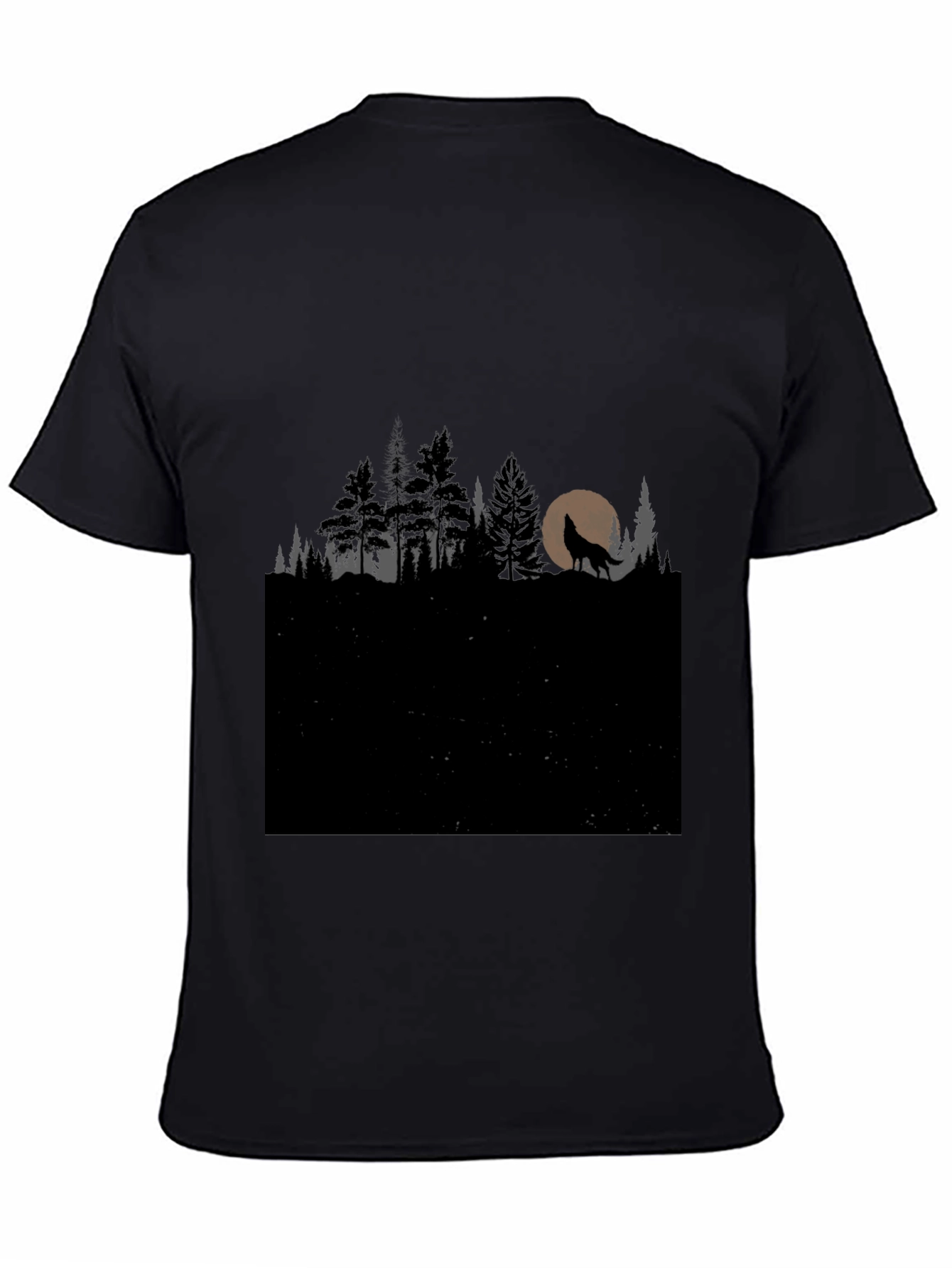 Wolf Howling at Moon in Forest T-Shirt