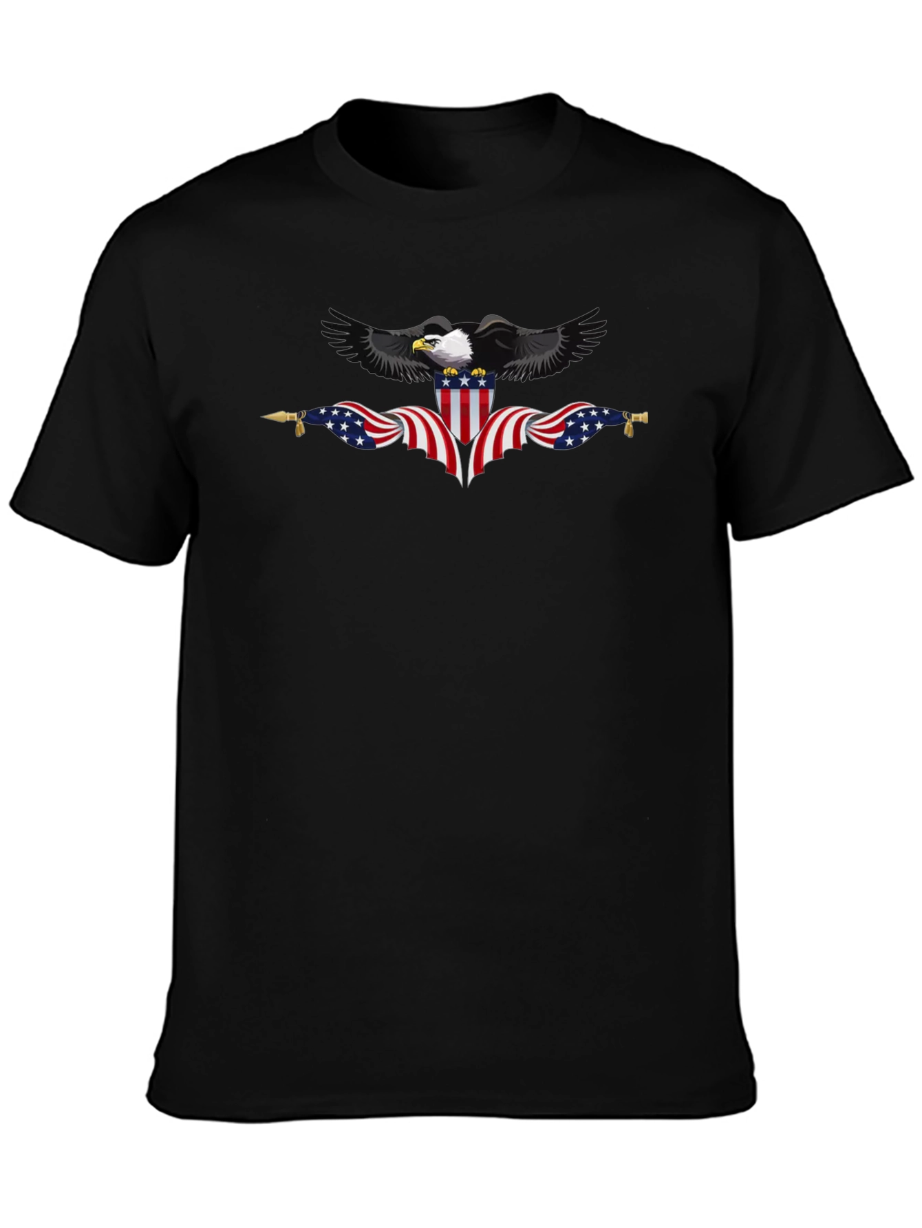 Patriotic Eagle Black T-Shirt - USA Pride