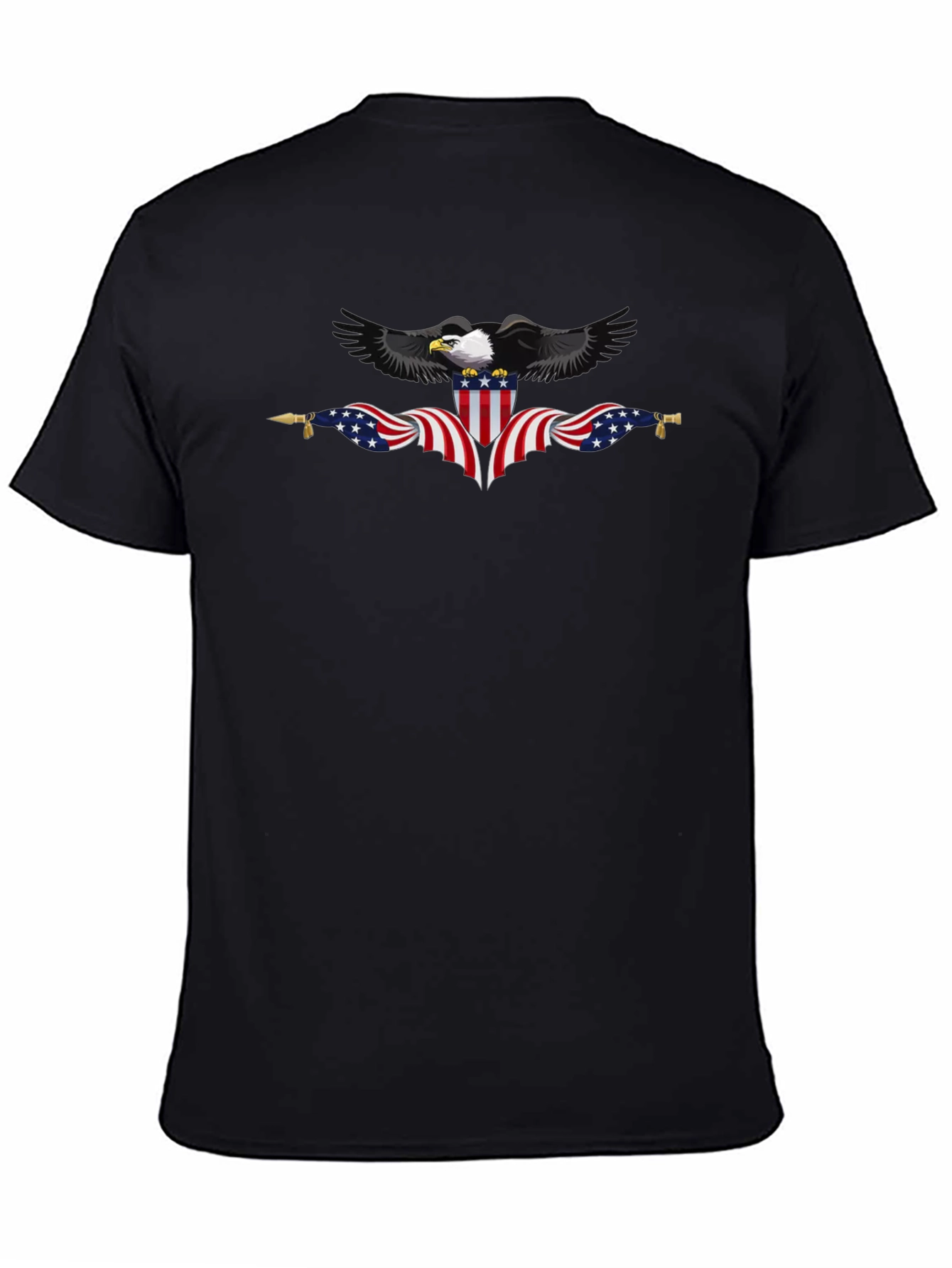 Patriotic Eagle Black T-Shirt - USA Pride
