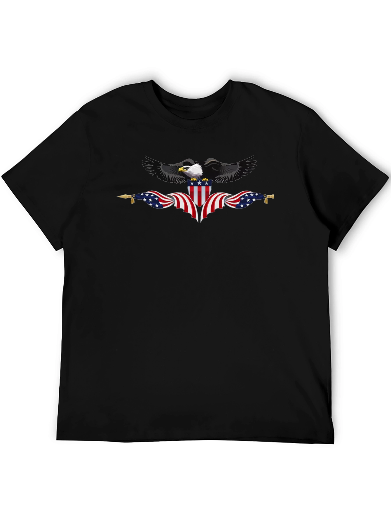 Patriotic Eagle Black T-Shirt - USA Pride