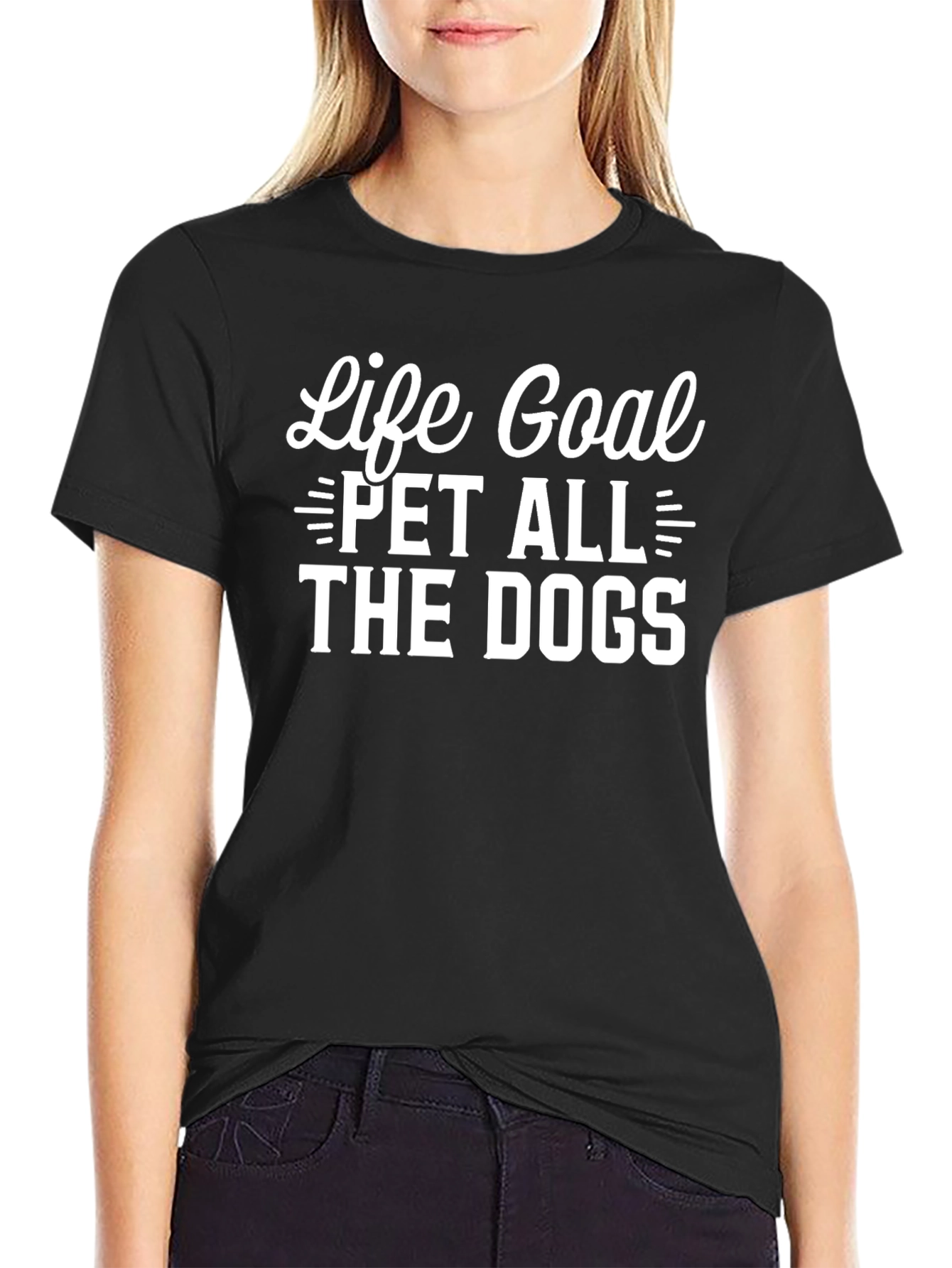 Life Goal Pet All The Dogs Black T-Shirt