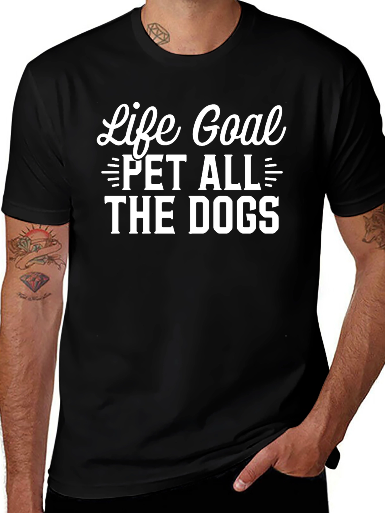 Life Goal Pet All The Dogs Black T-Shirt