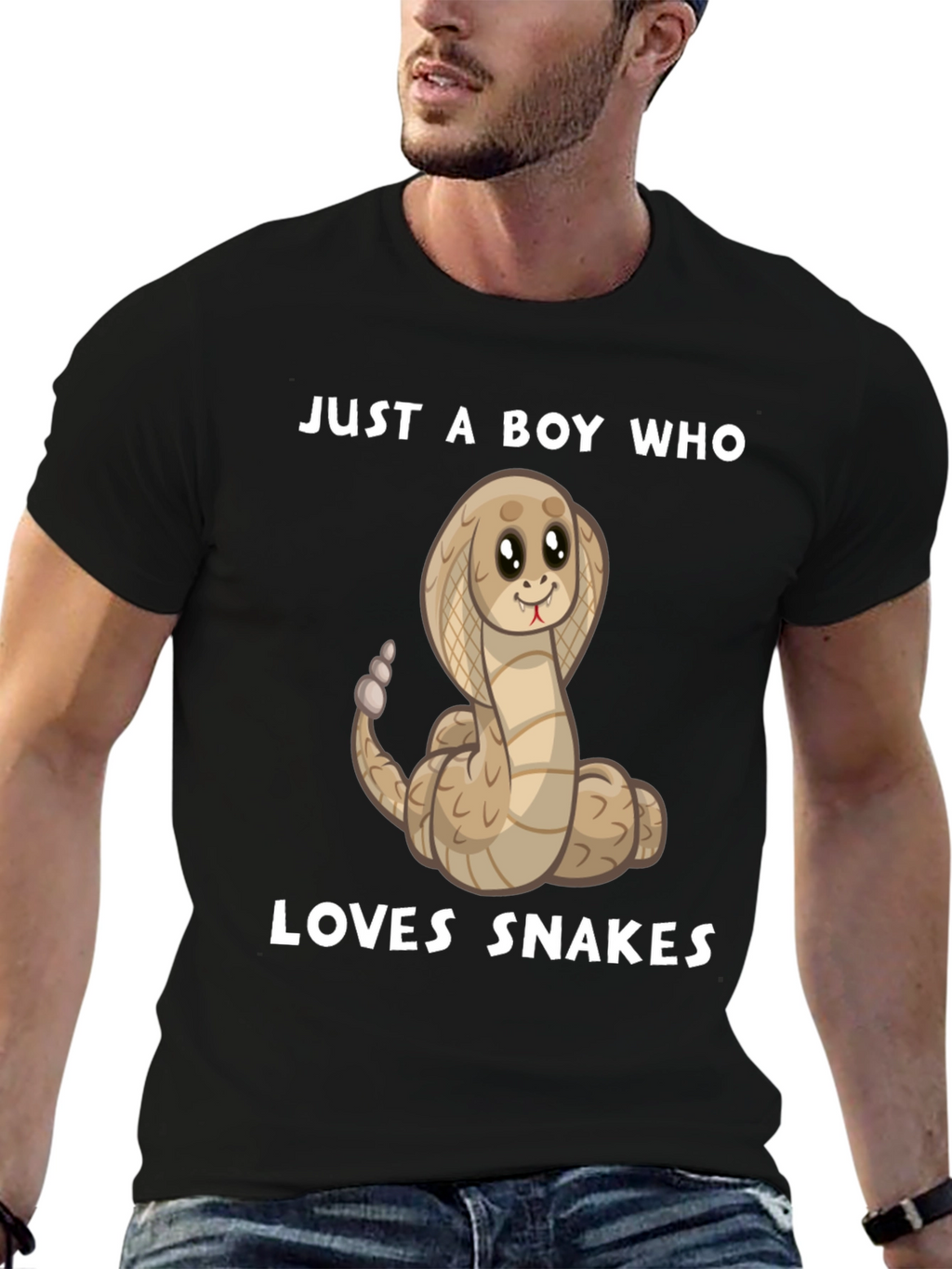 Boys Snake Lover T-Shirt - Cute Cartoon Cobra