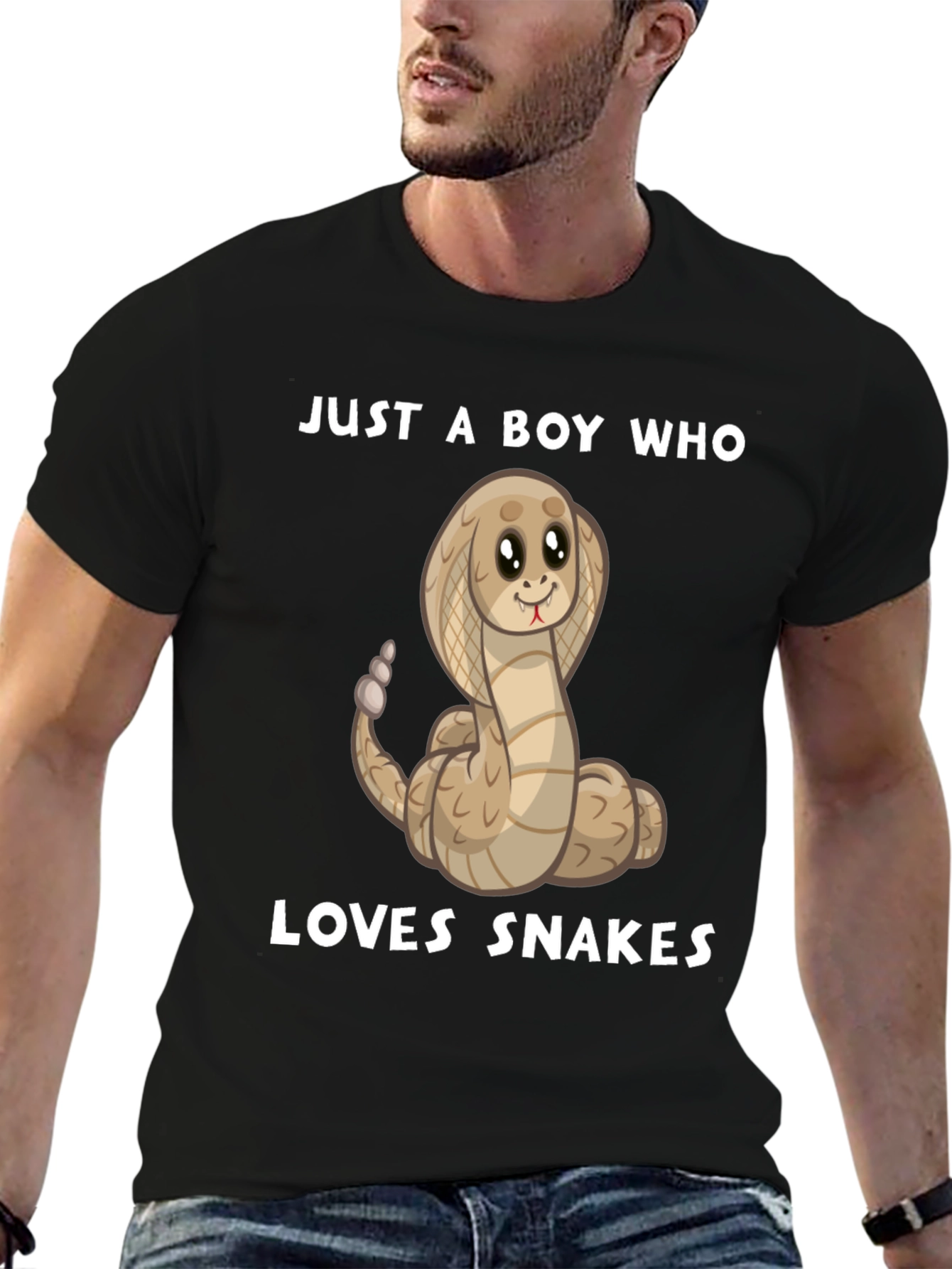 Boys Snake Lover T-Shirt - Cute Cartoon Cobra